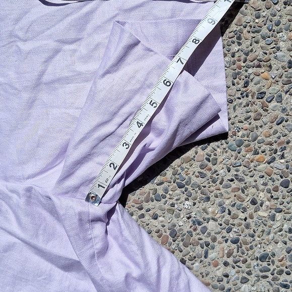 90's Lauren Ralph Lauren High Rise Pleated 7" Linen Shorts Size 6 Lilac Lavendar - Picture 7 of 9